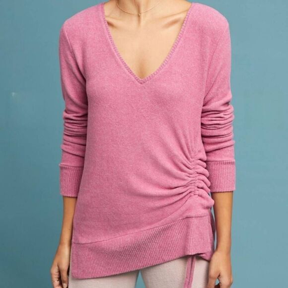 Saturday Sunday Ruched Cloudfleece Pullover Sweater - Picture 1 of 9